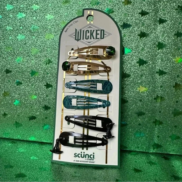 🌈🧙💚🩷 Wicked Hair Clips Elphaba set of 6 NWT - Picture 1 of 5